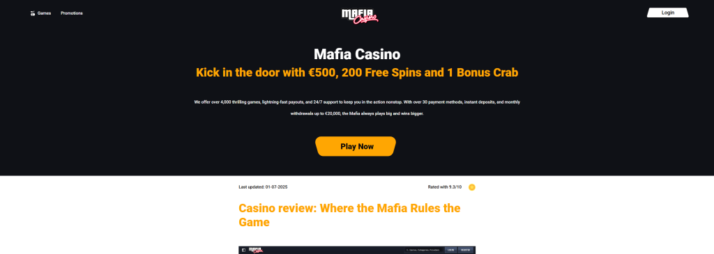 mejor casino online en España - Mafia casino